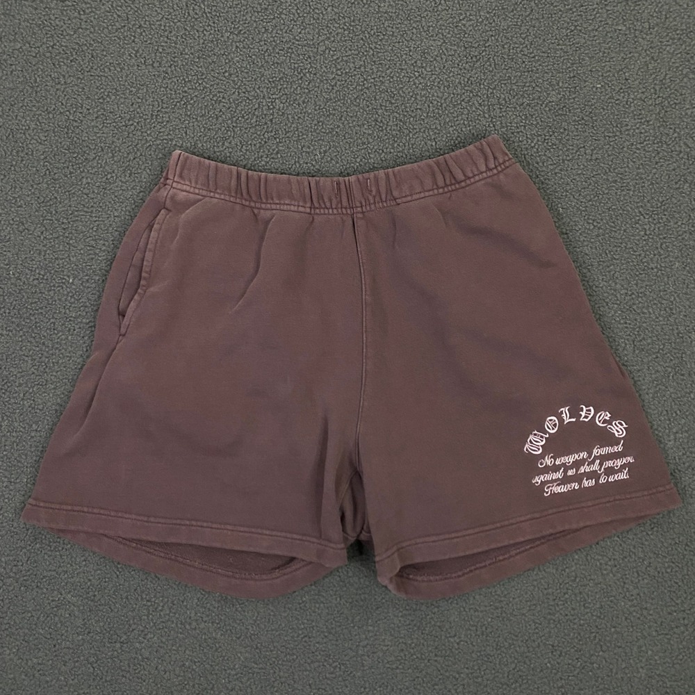 Darc Sport Sweat Shorts Mens Medium Purple Wolves Graphic Gym Lift Streetwear